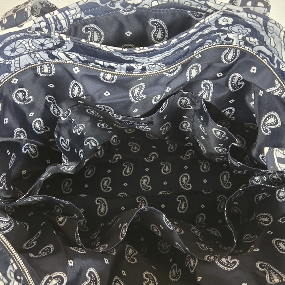 Vera Bradley Iconic Vera Tote Bag Deep Night Paisley Neutral - Picture 8 of 11